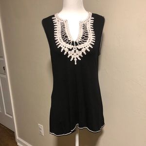 NWOT Classy Summer Shirt with Crotchet Pattern